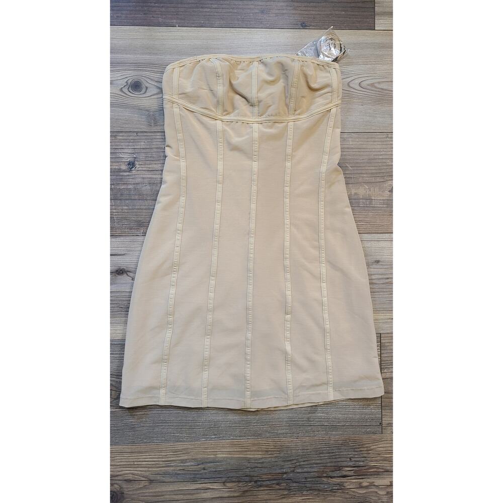 Urban Outfitters UO Bari Corset Mini Dress Womens S Tan Body Con NWOT
